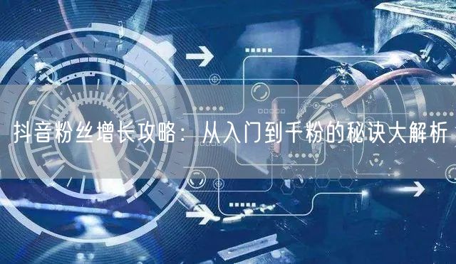 抖音粉丝增长攻略:从入门到千粉的秘诀大解析