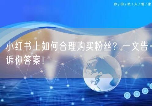 小红书上如何合理购买粉丝?一文告诉你答案!