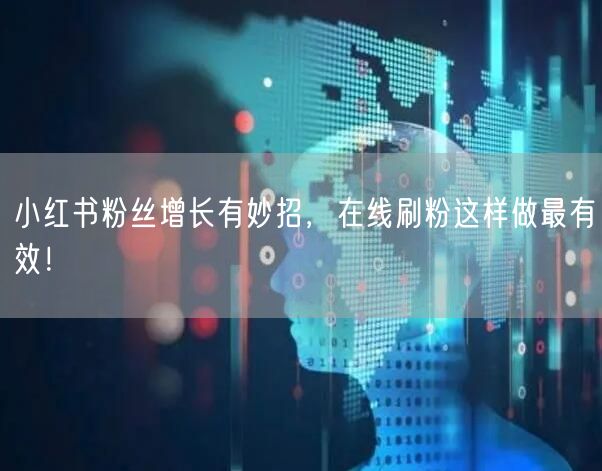 小红书粉丝增长有妙招，在线刷粉这样做最有效！