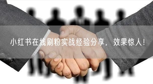 小红书在线刷粉实战经验分享,效果惊人!