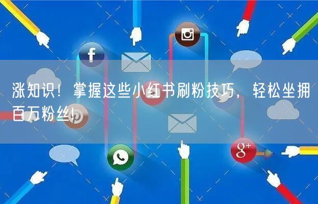 涨知识!掌握这些小红书刷粉技巧,轻松坐拥百万粉丝!