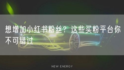 想增加小红书粉丝?这些买粉平台你不可错过