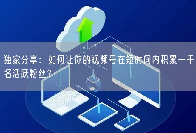 独家分享：如何让你的视频号在短时间内积累一千名活跃粉丝？